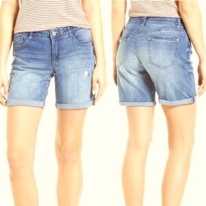 Wit & Wisdom | “Ab Solution” distressed denim Bermuda jean shorts Sz 8